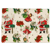 Retro Kerstschoonheden  Groot Cadeauzakje (Achterkant)