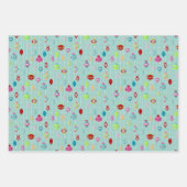 Retro kerstset 1 Blauwgroen kerst Inpakpapier Vel (Voorkant 2)