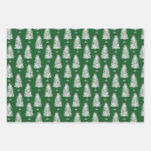 Retro kerstset 1 groene kerst inpakpapier vel (Voorkant)