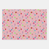 Retro kerstset 1 Roze Kerstmis Inpakpapier Vel (Voorkant 2)