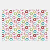 Retro kerstset 2 Roze Kerstmis Inpakpapier Vel (Voorkant)