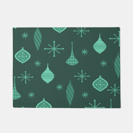 Retro Kerstsierents Green Deurmat (Voorkant)