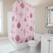 Retro Kerstsierents Red Douchegordijn (In situ)