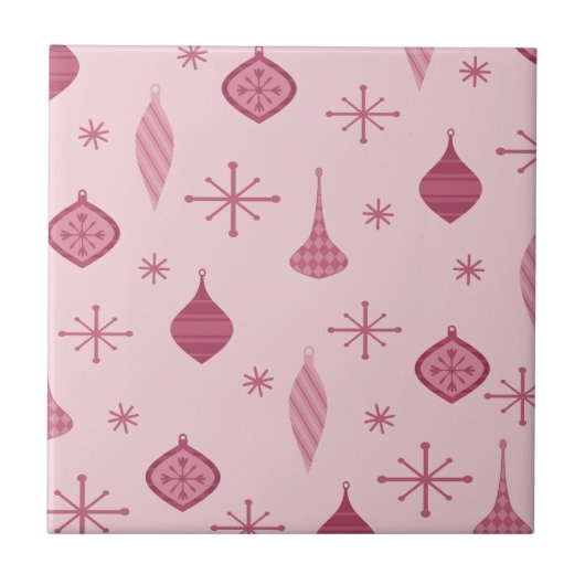 Retro Kerstsierents Red Tegeltje (Voorkant)