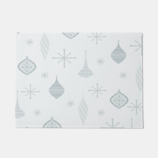 Retro Kerstsierents Silver Deurmat (Voorkant)