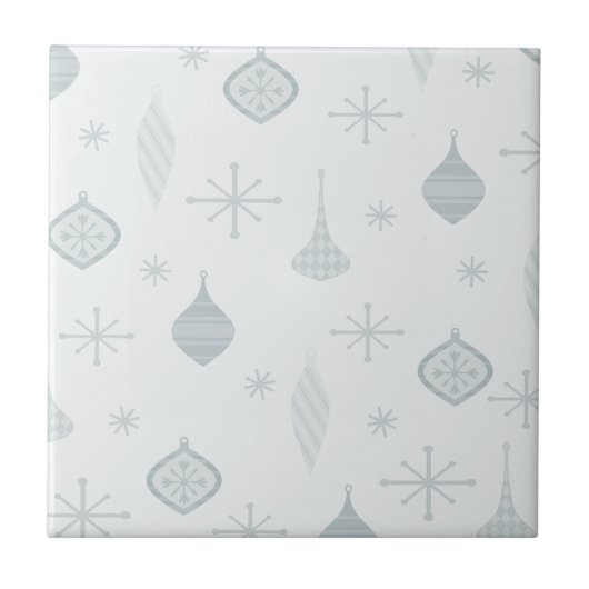 Retro Kerstsierents Silver Tegeltje (Voorkant)