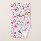 Retro kerstsierfeestdag bad handdoek (Handdoek)