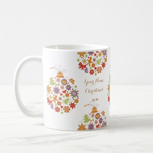 Retro kerstsierkoffie Mok (Links)