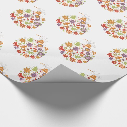 Retro kerstsierpapier cadeaupapier (Hoek)