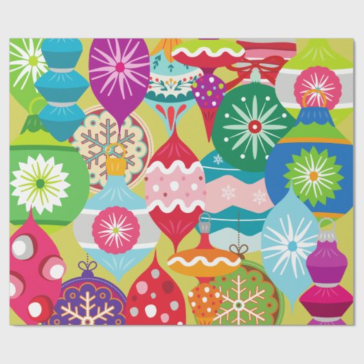 Retro kerstsierpapier cadeaupapier (Vlak)