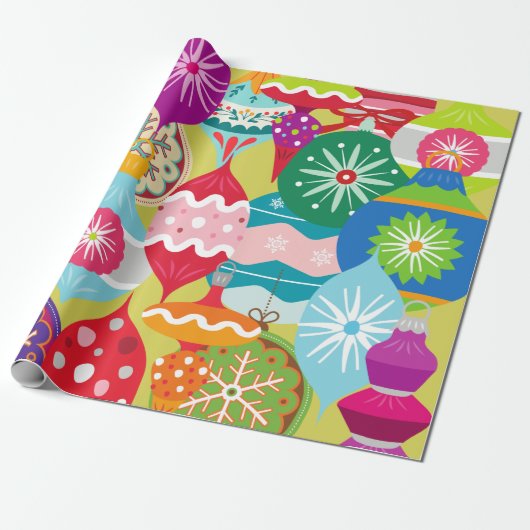 Retro kerstsierpapier cadeaupapier (Uitgerold)