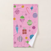 Retro kerstsierpatroonhandleiding getekend bad handdoek (Handdoek)