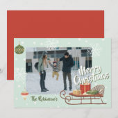 Retro Kerstslaaporegeling Winternostalgie met foto Feestdagenkaart (Voorkant / Achterkant)