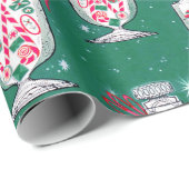 Retro kerstsnoeppas Jar Cadeaupapier (Rol Hoek)