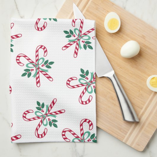 retro kerstsnoepriet theedoek (Quarter Fold)