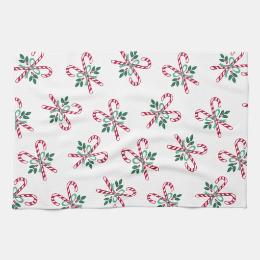 retro kerstsnoepriet theedoek (Horizontaal)