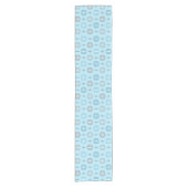 Retro kerstsnowflakes Baby Blue Korte Tafelloper (Voorkant)