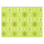 Retro kerstsnowflakes Chartreuse Tafelkleed (Voorkant (Horizontaal))
