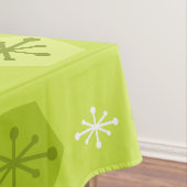 Retro kerstsnowflakes Chartreuse Tafelkleed (Voorbeeld)