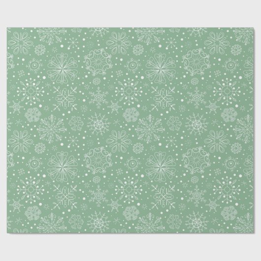 Retro kerstsnowflakes patroonplaat cadeaupapier (Vlak)