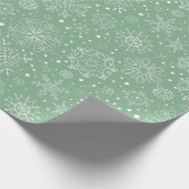 Retro kerstsnowflakes patroonplaat cadeaupapier (Hoek)