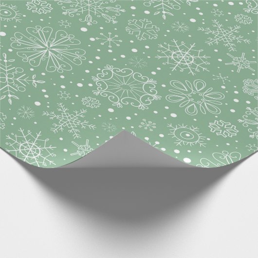 Retro kerstsnowflakes patroonplaat cadeaupapier (Hoek)
