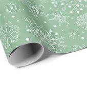 Retro kerstsnowflakes patroonplaat cadeaupapier (Rol Hoek)