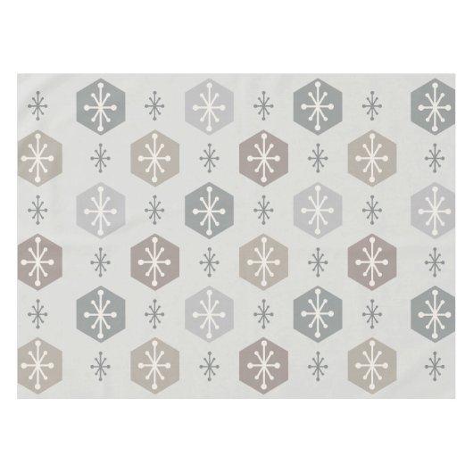 Retro kerstsnowflakes Silver Gold Tafelkleed (Voorkant (Horizontaal))