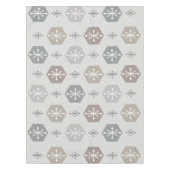 Retro kerstsnowflakes Silver Gold Tafelkleed (Voorkant)