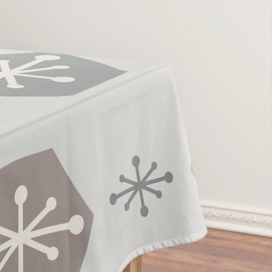 Retro kerstsnowflakes Silver Gold Tafelkleed (Voorbeeld)