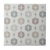 Retro kerstsnowflakes Silver Gold Tegeltje (Voorkant)
