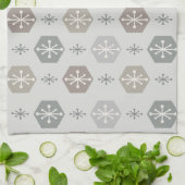 Retro kerstsnowflakes Silver Gold Theedoek (Gevouwen)