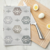 Retro kerstsnowflakes Silver Gold Theedoek (Quarter Fold)