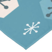 Retro Kerstsnowflakes Turquoise Gold Tafelkleed (Gekanteld)