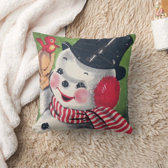  retro-kerstsnowman thuisloodkussen kussen (Deken)