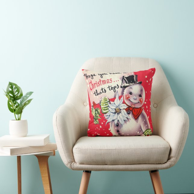  retro-kerstsnowman thuisloodkussen kussen (Stoel)