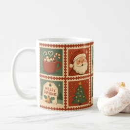 Retro Kerststempel Collage Vakantie Mok