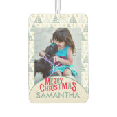 Retro Kerstster Moderne Abstracte Unieke Foto Luchtverfrisser (Achterkant)