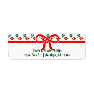 Retro Kerstster Vintage Adreslabels Etiket
