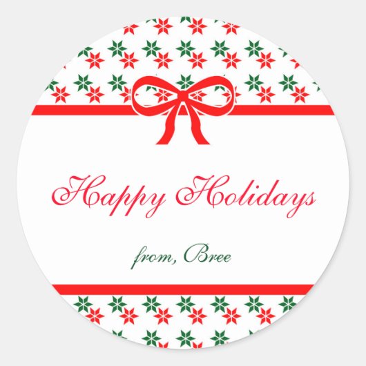 Retro Kerstster Vintage Kerst Sticker (Voorkant)