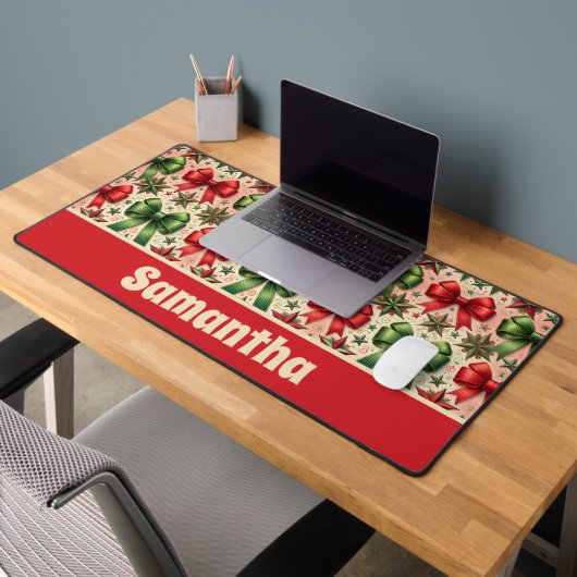  Retro Kerststerren en Bogen Patroon Bureaumat (Kantoor 2)