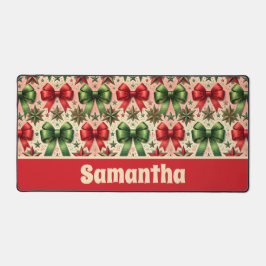 Retro Kerststerren en Bogen Patroon Bureaumat