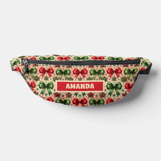 Retro Kerststerren en Bogen Patroon Heuptasje (Liggend)