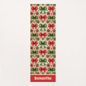  Retro Kerststerren en Bogen Patroon Yogamat (Voorkant)