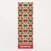  Retro Kerststerren en Bogen Patroon Yogamat (Achterkant)