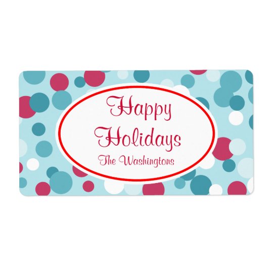 Retro Kerststip Labels (Voorkant)