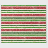  Retro Kerststrepen en Sterren Cadeaupapier (Vlak)