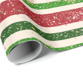  Retro Kerststrepen en Sterren Cadeaupapier (Rol Hoek)