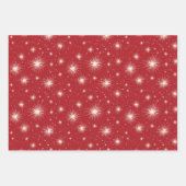 Retro Kerststrepen en Sterren Inpakpapier Vel (Voorkant 2)