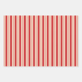 Retro kerststrepen Green Red Cream Inpakpapier Vel (Voorkant 2)